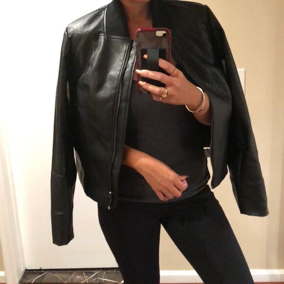 Prologue Faux Leather Black Jacket - Picture 1 of 4